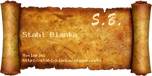 Stahl Bianka névjegykártya